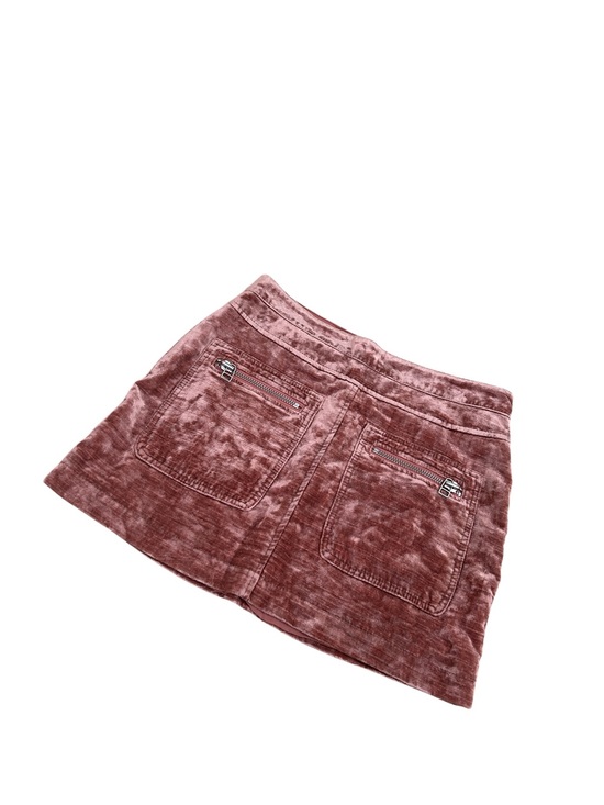 Free People Dresses & Skirts - Free People dust to dust crushed Velvet Mini Skirt rose front zip pockets size 6